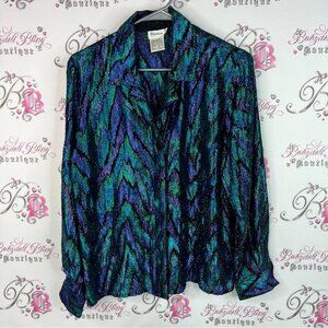 Bianca button down sparkly shimmer vintage retro shiny Elegant Multicolor